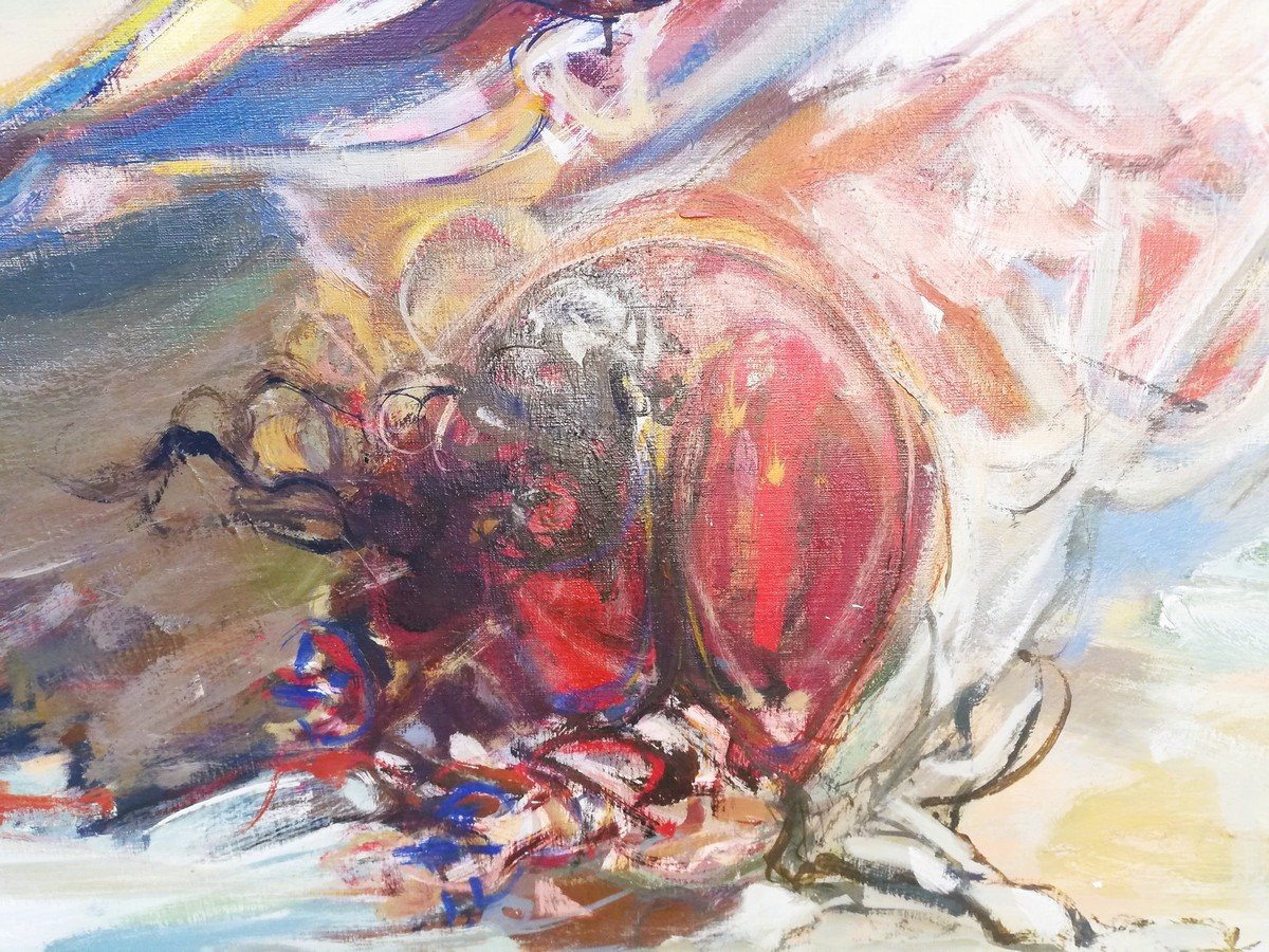 Huile sur toile "les trompettes de Jéricho" -photo-4