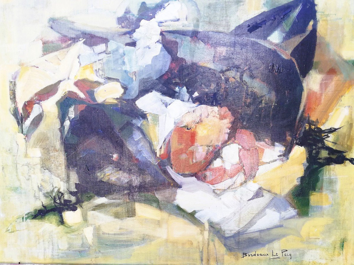 Huile sur toile BORDEAUX le PECQ-photo-2
