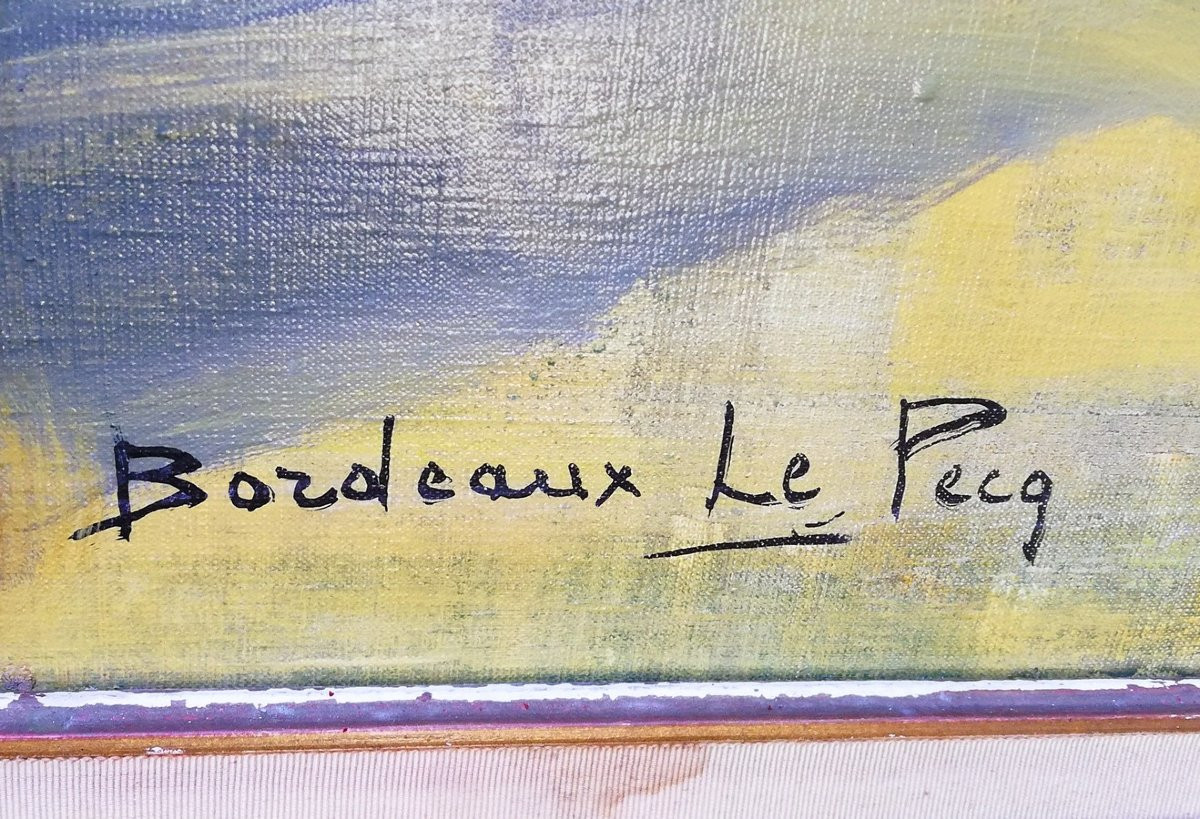 Huile sur toile BORDEAUX le PECQ-photo-3