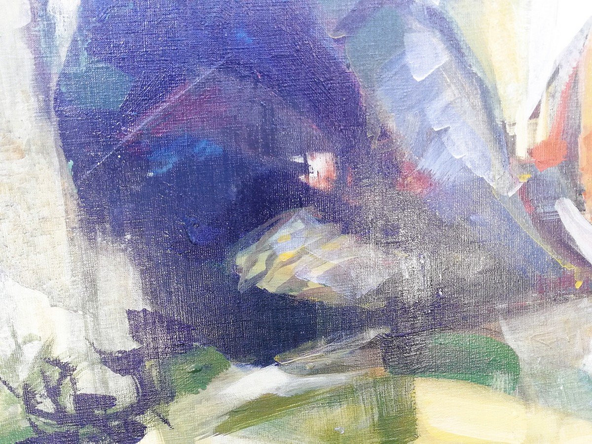 Huile sur toile BORDEAUX le PECQ-photo-3