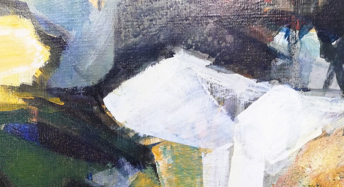 Huile sur toile BORDEAUX le PECQ-photo-4