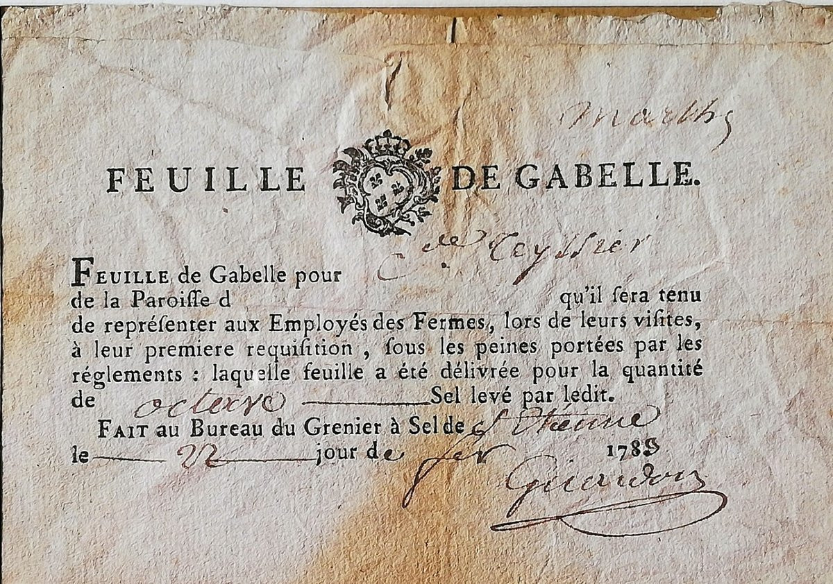 Feuille de la gabelle 1789-photo-2
