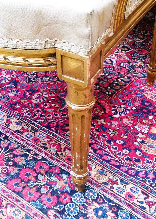 Napoleon III Period Living Room In Gilded Wood-photo-4