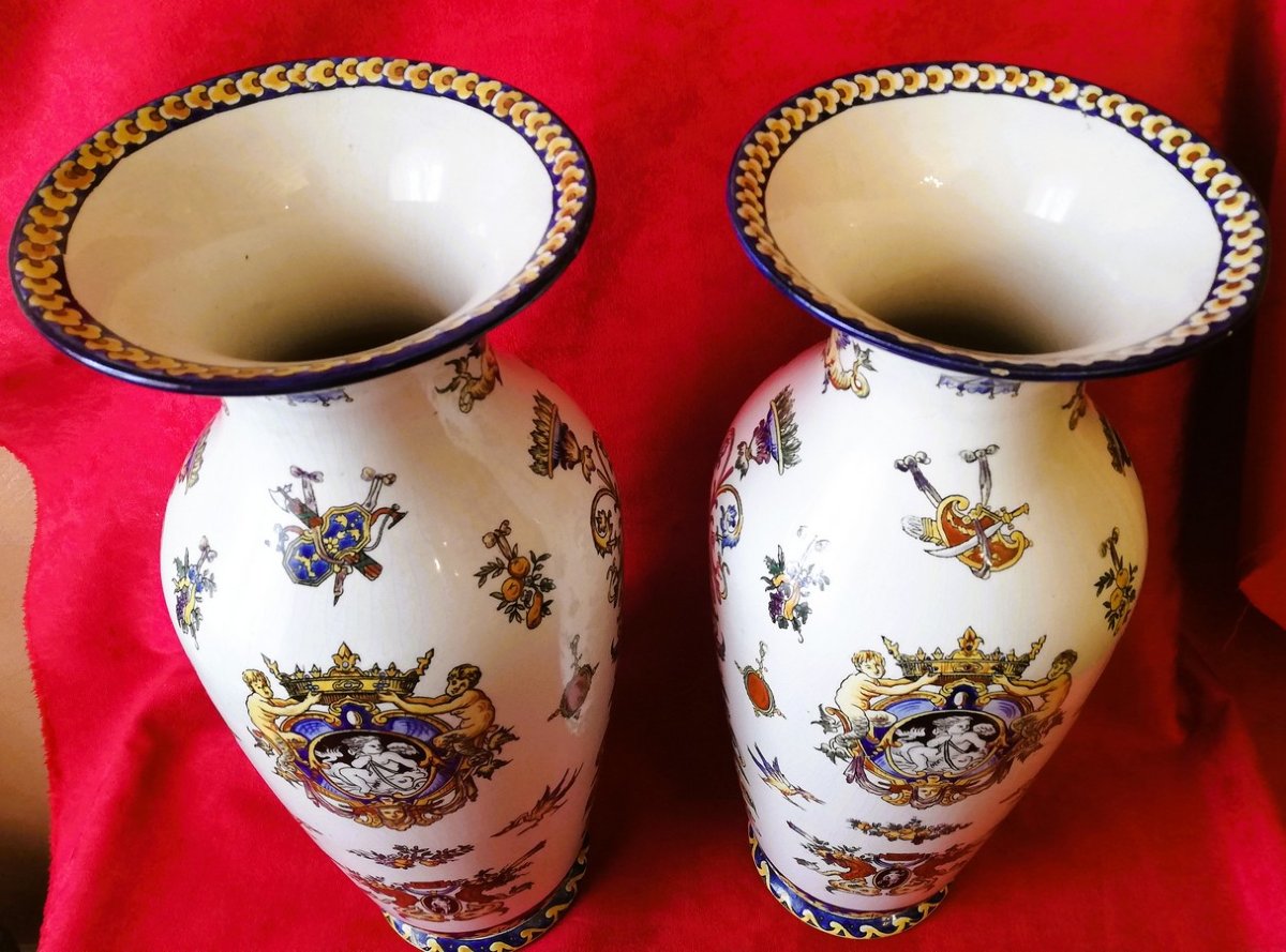 Pair Of Gien Vases-photo-2