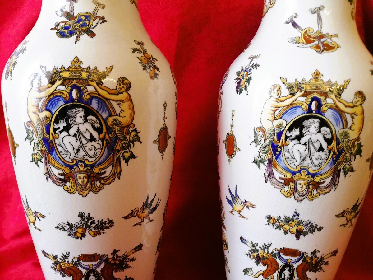 Pair Of Gien Vases-photo-3