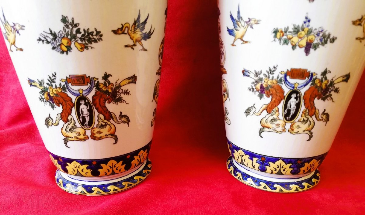 Pair Of Gien Vases-photo-4