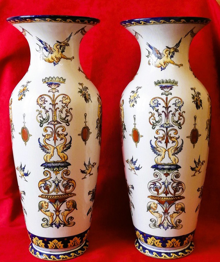 Pair Of Gien Vases-photo-2