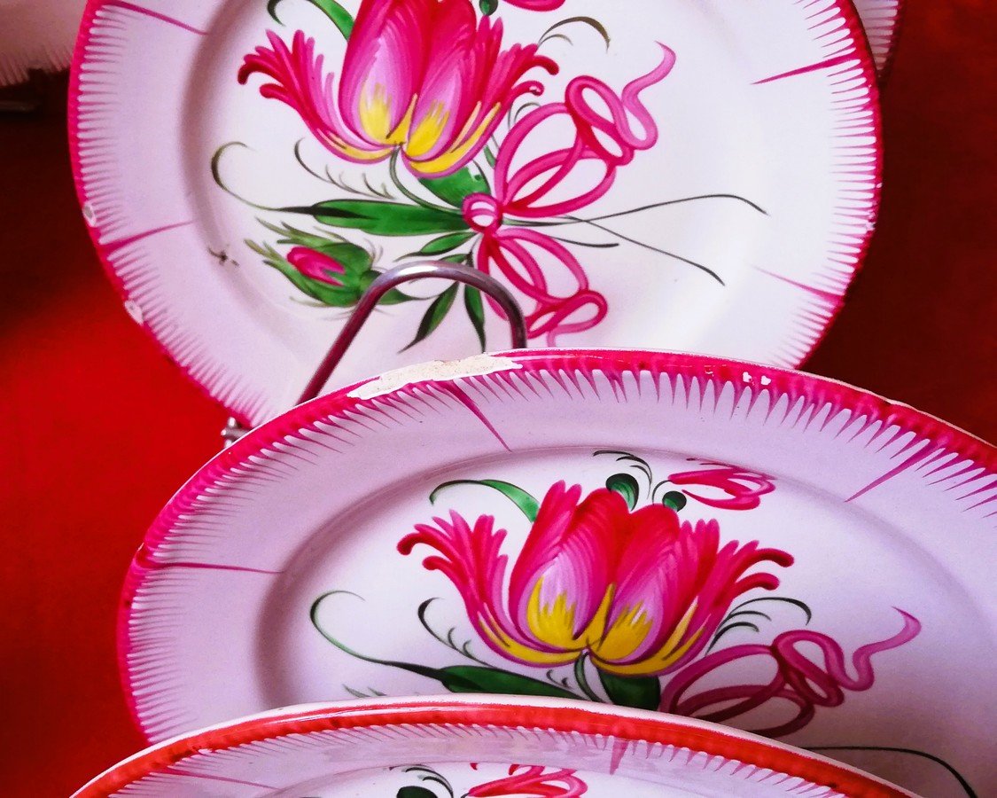 18 assiettes en  faïence les ISLETTES 19ème siècle -photo-3
