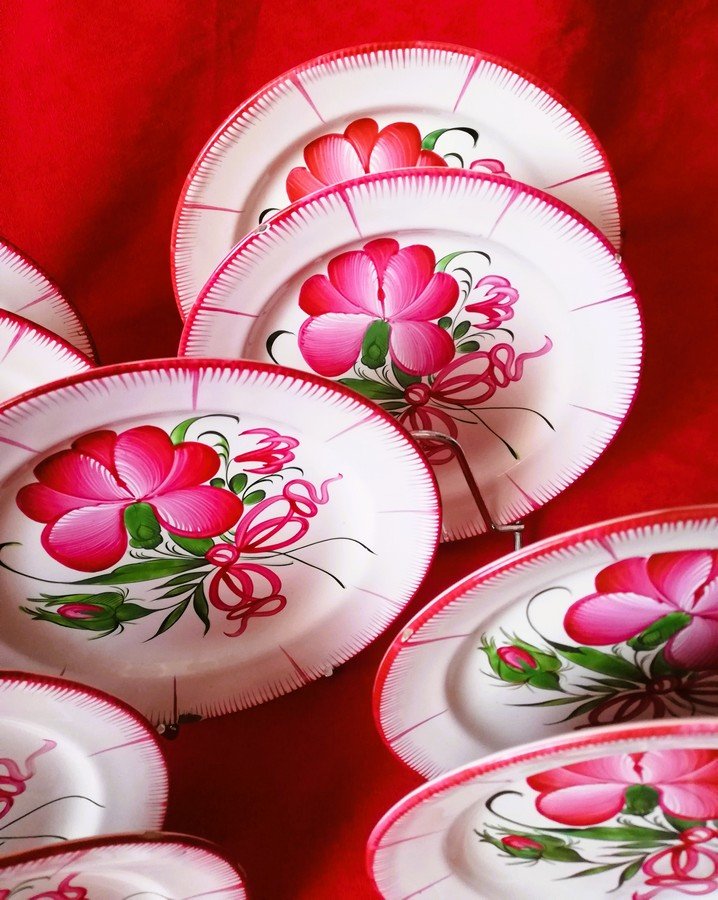 14 19th-century Earthenware Plates From Les Islettes -photo-3