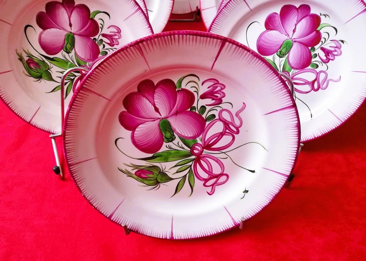 14 19th-century Earthenware Plates From Les Islettes -photo-2