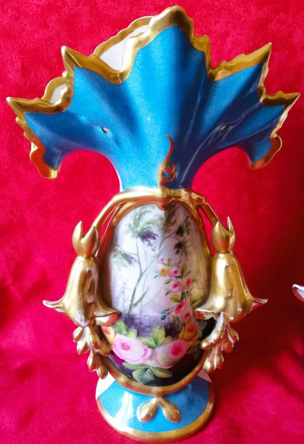 Paire de vases en porcelaine de Paris -photo-4