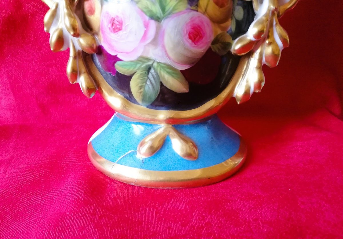 Paire de vases en porcelaine de Paris -photo-1