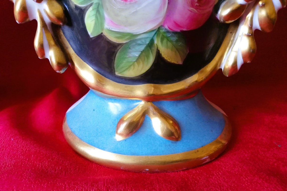 Paire de vases en porcelaine de Paris -photo-2