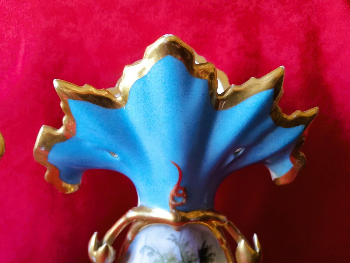 Paire de vases en porcelaine de Paris -photo-3