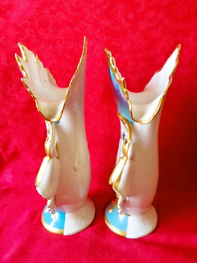 Paire de vases en porcelaine de Paris -photo-5