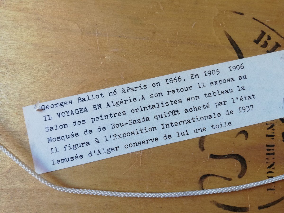 Huile sur panneau Orientaliste de Georges BALLOT-photo-5