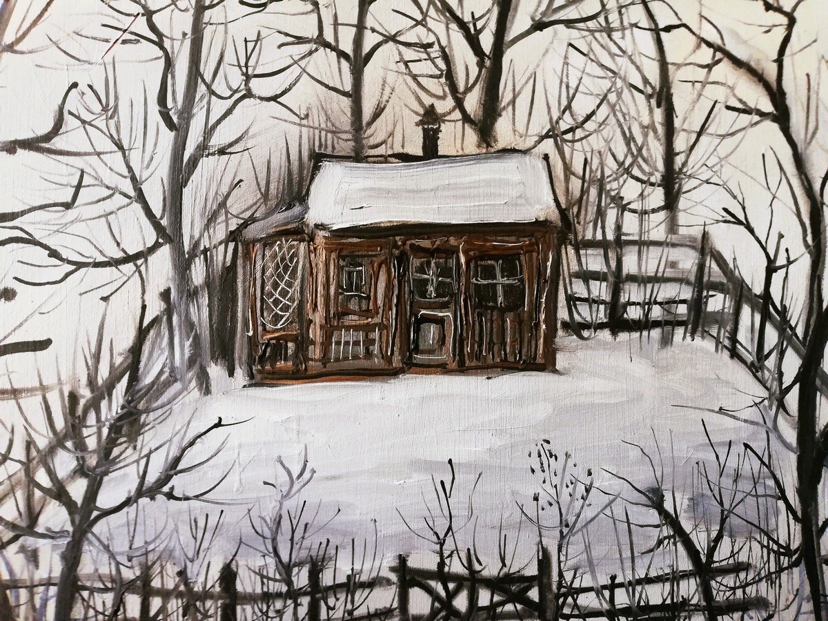 Snowy Landscape By Edouard Dougy-photo-4