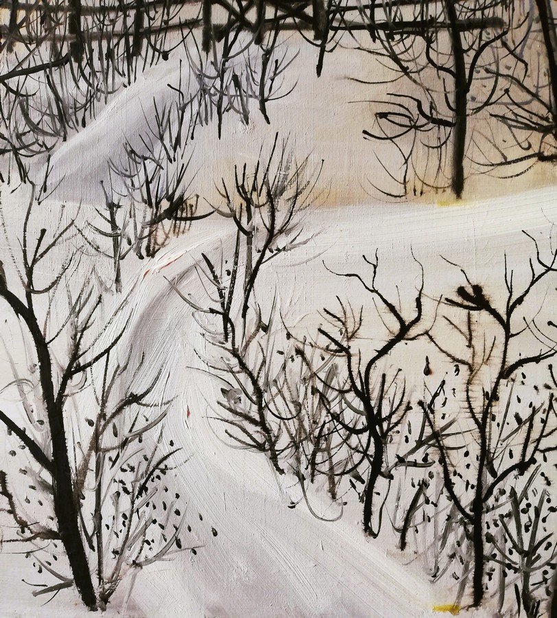 Snowy Landscape By Edouard Dougy-photo-1