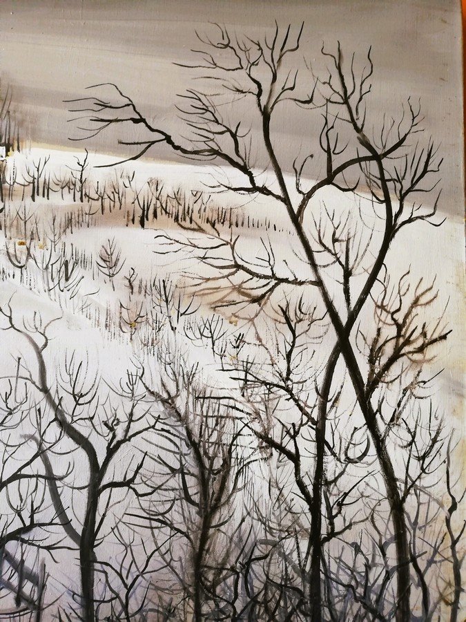 Snowy Landscape By Edouard Dougy-photo-3