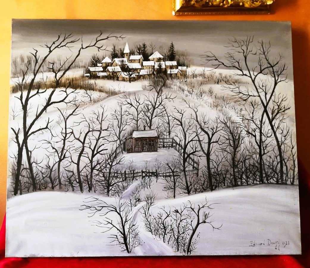 Snowy Landscape By Edouard Dougy