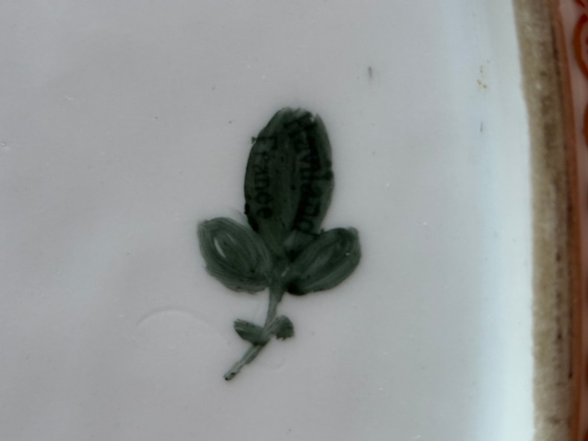 Plat en faïence de forme oblongue 1900-photo-1