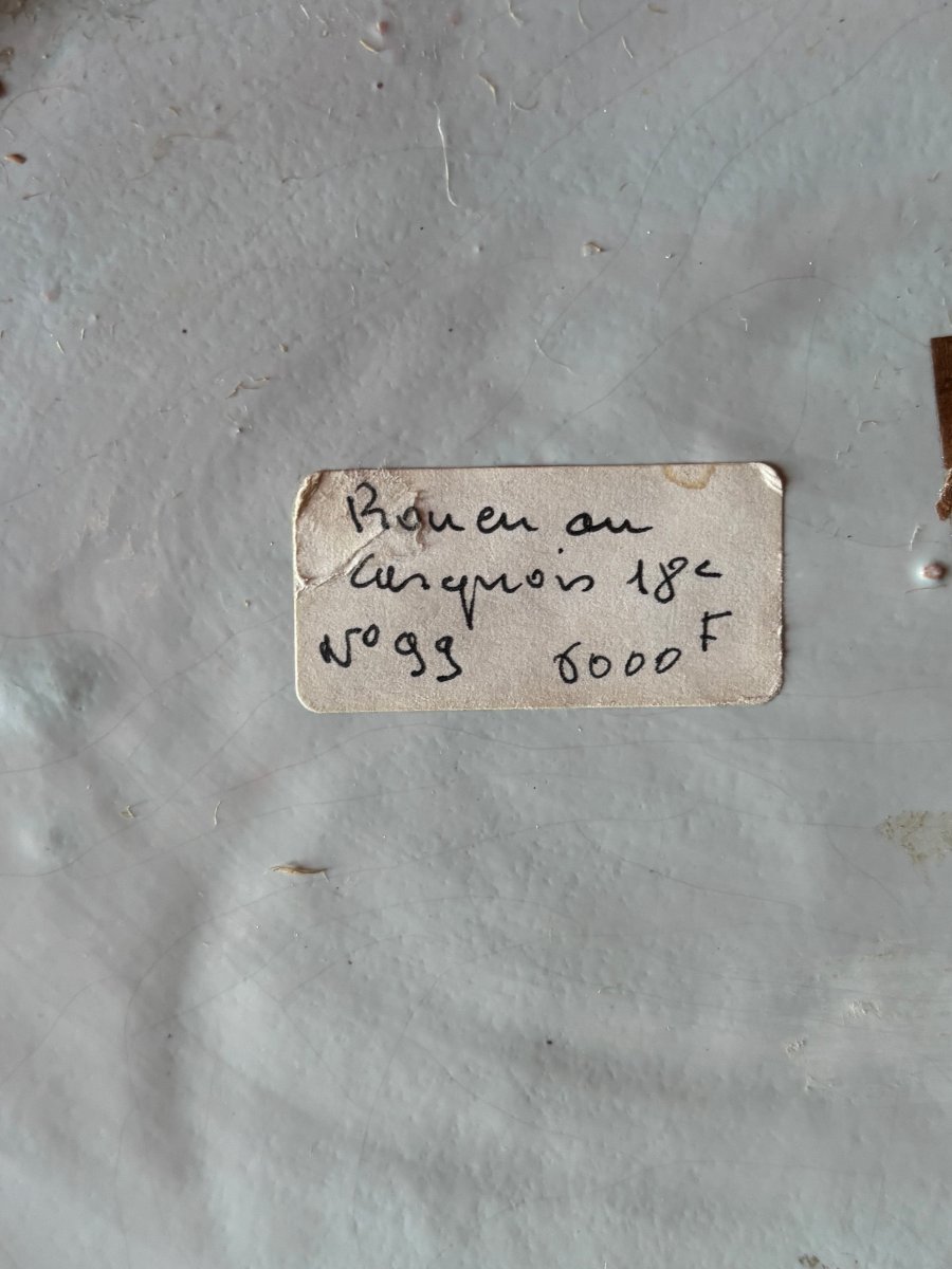Plat en faïence de Rouen 18ème siècle-photo-1