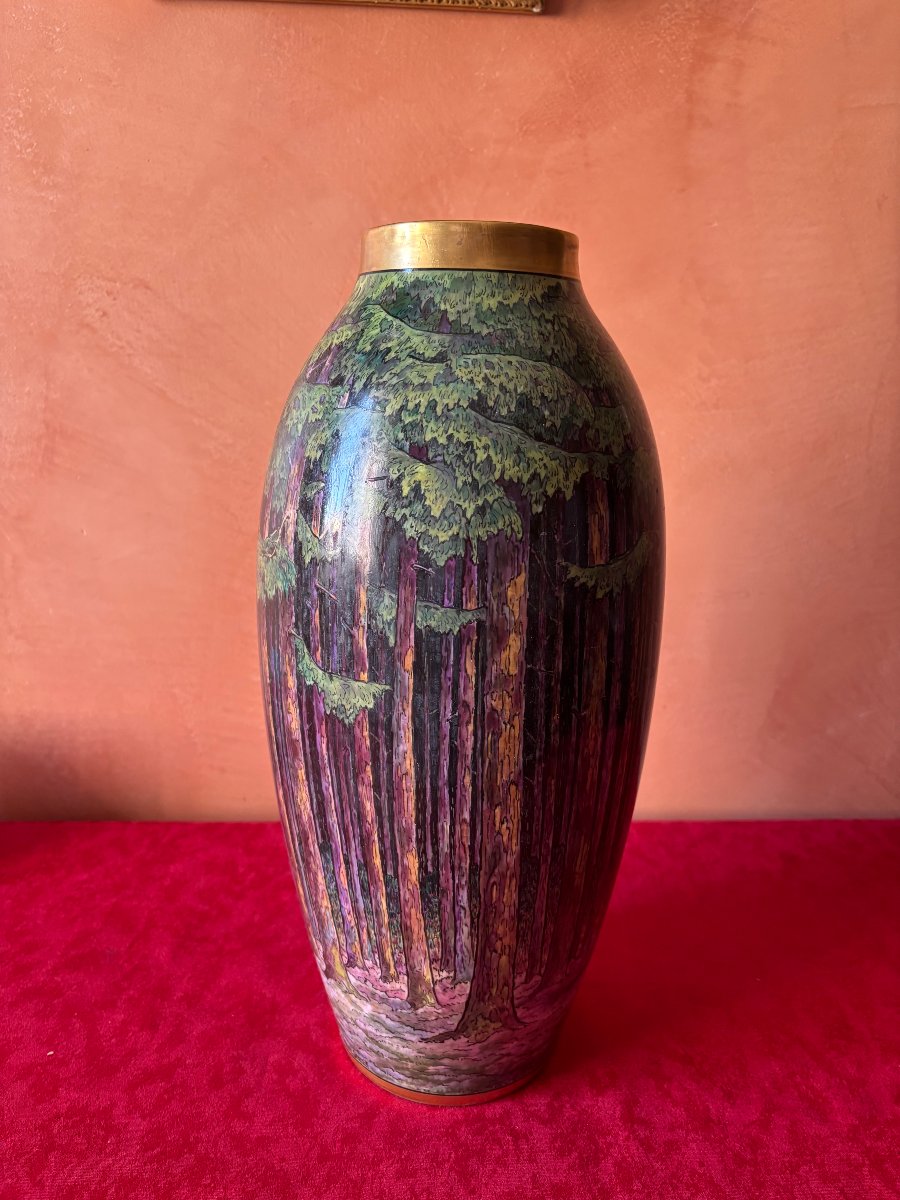 Vase porcelaine signé-photo-4