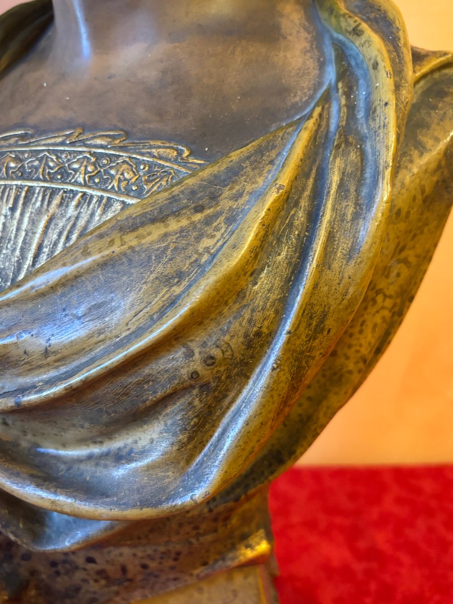 Art Nouveau Ceramic Bust By The Sculptor Pêche-photo-3