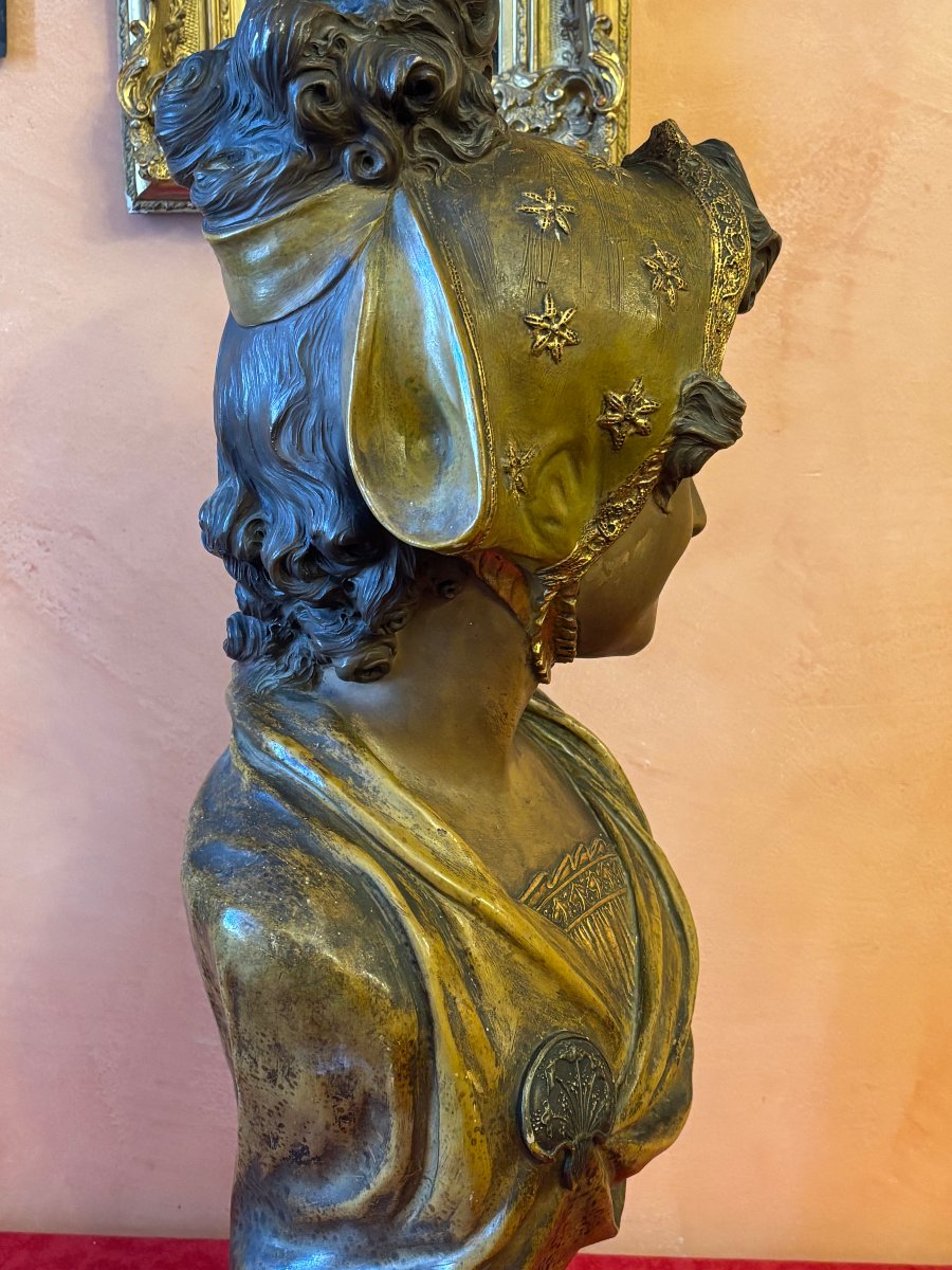 Art Nouveau Ceramic Bust By The Sculptor Pêche-photo-7
