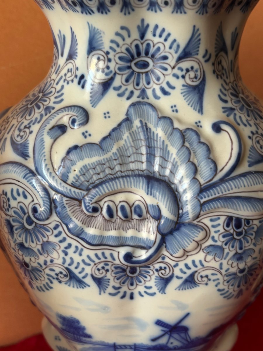 Pair Of Delft-glazed Vases-photo-2