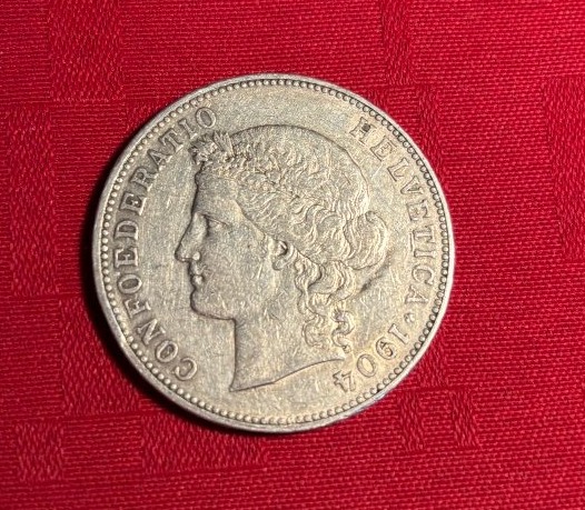 1904 Swiss 5-franc Silver Coin