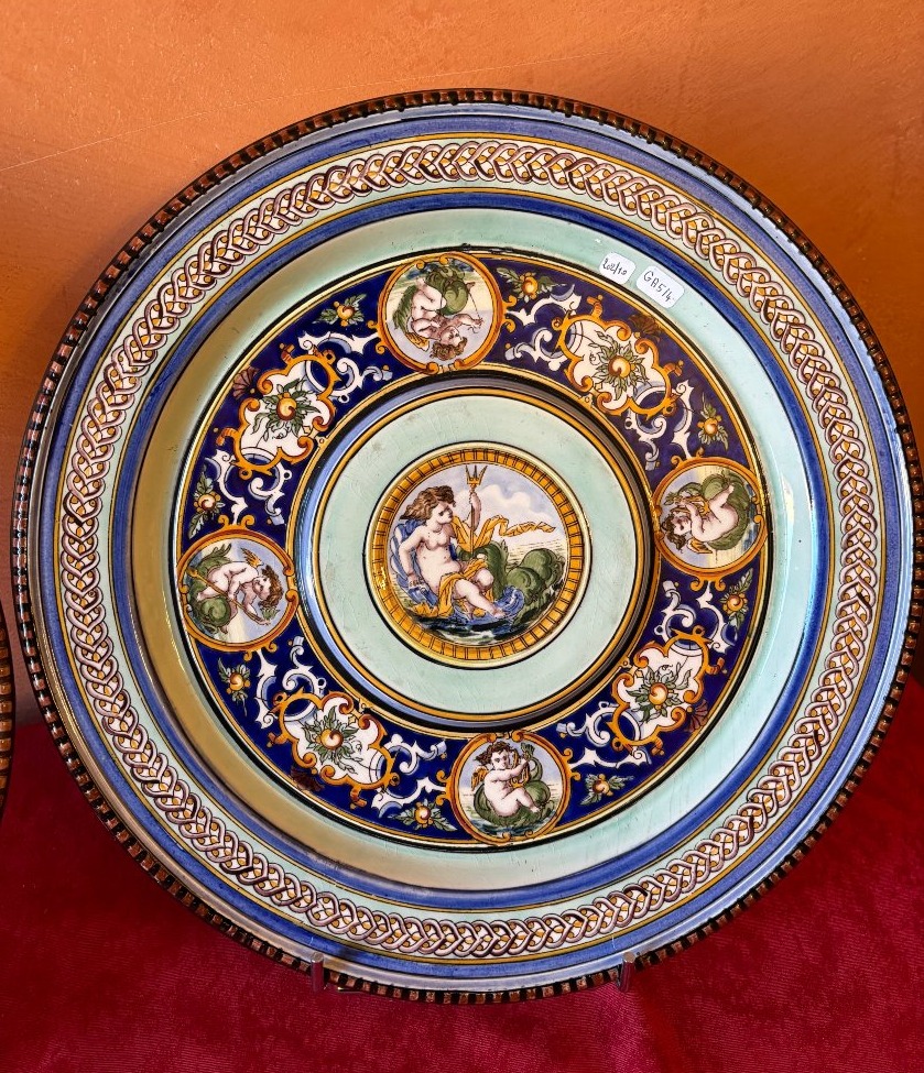 Pair Of Majolica Plates-photo-2