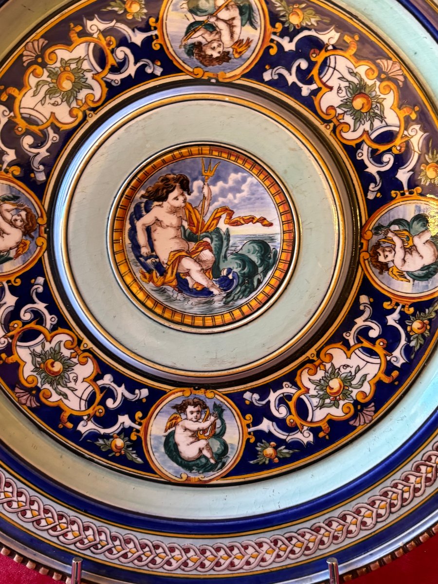 Pair Of Majolica Plates-photo-3