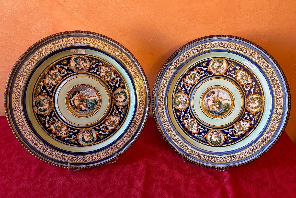 Pair Of Majolica Plates