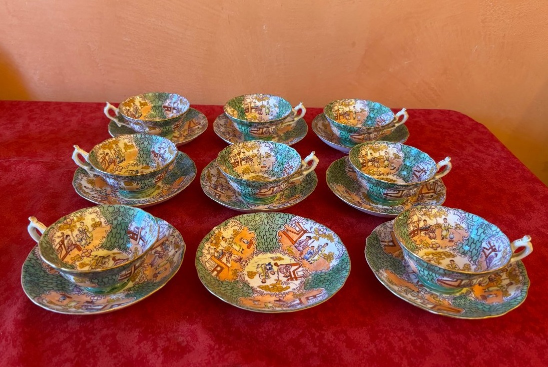8 Cups And Saucers From England