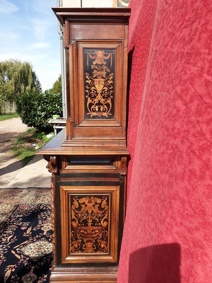 Buffet 2 corps cabinet en marqueterie-photo-3