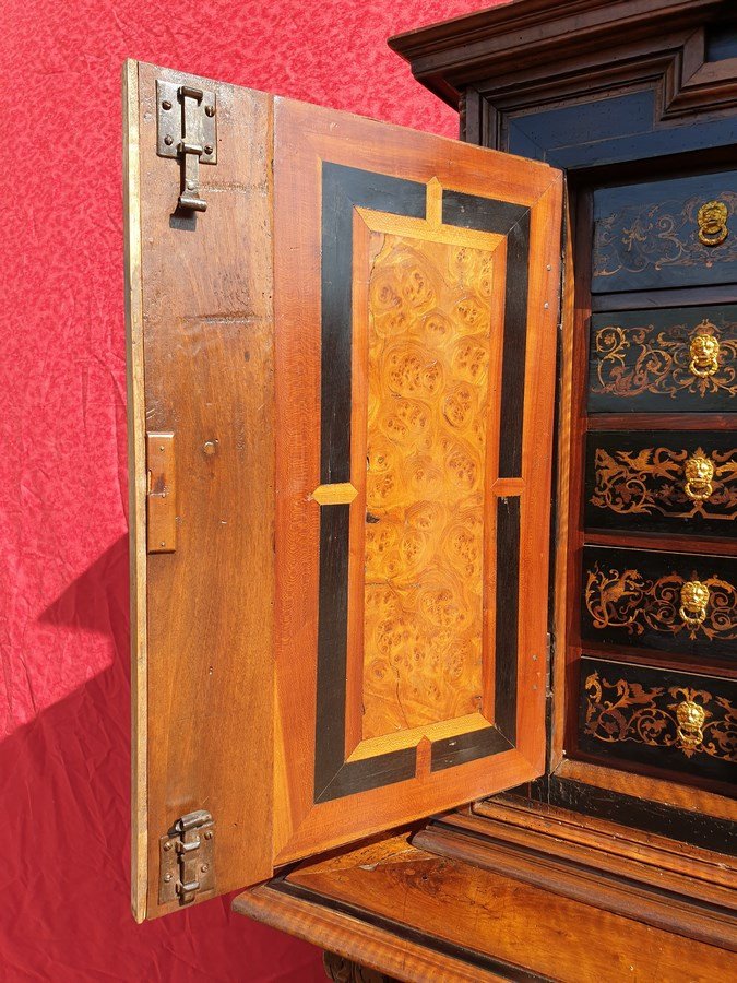 Buffet 2 corps cabinet en marqueterie-photo-4