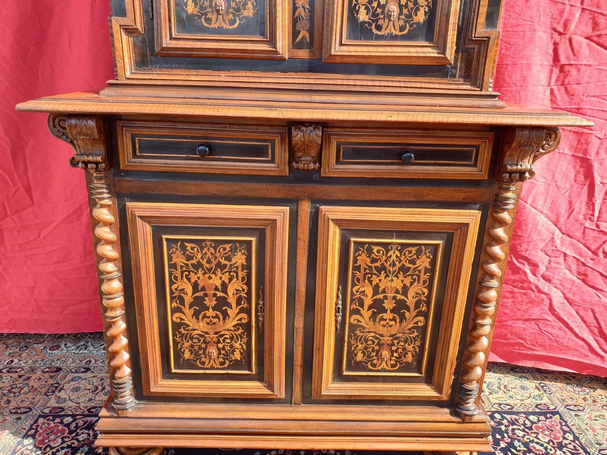 Buffet 2 corps cabinet en marqueterie-photo-6