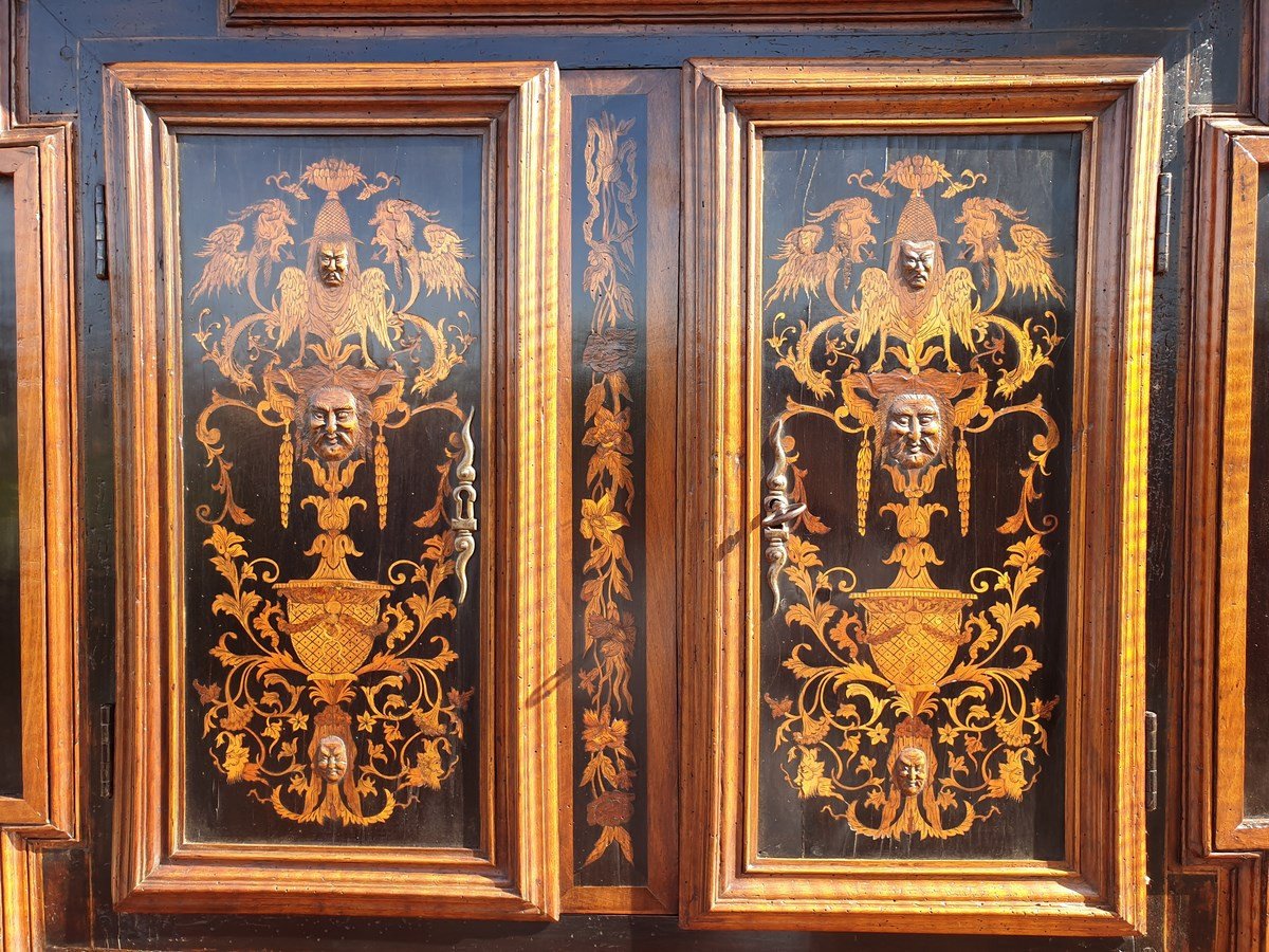 Buffet 2 corps cabinet en marqueterie-photo-7