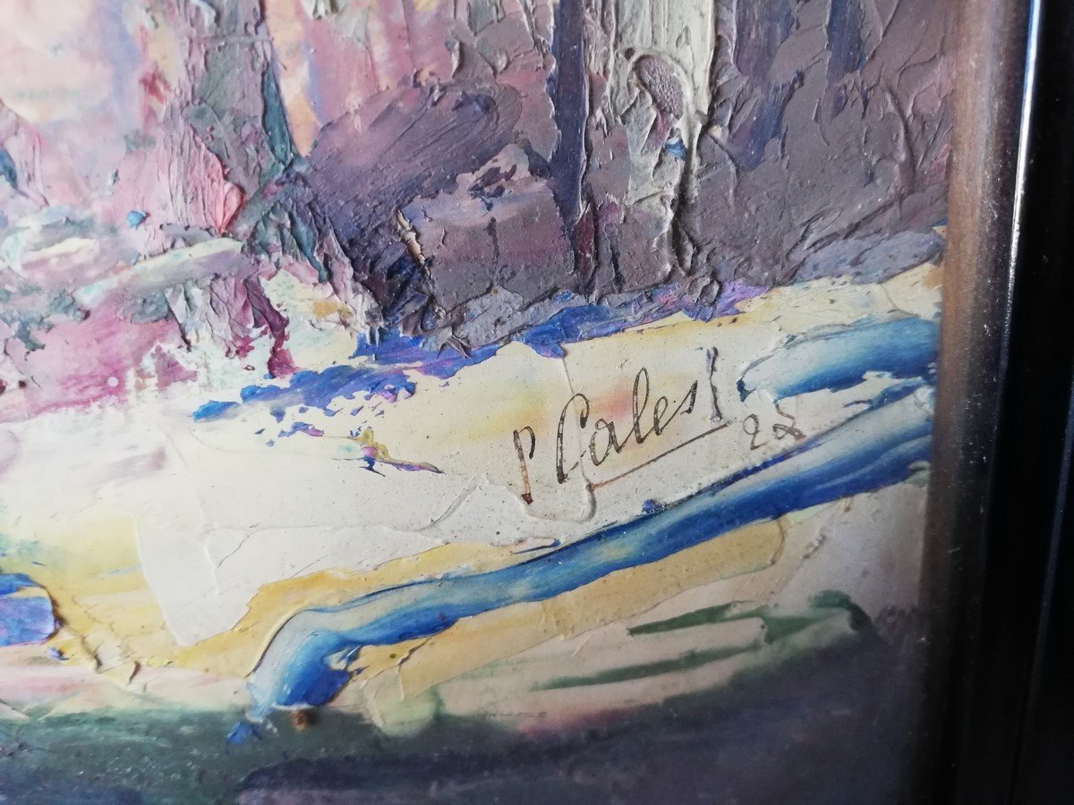 Oil On Panel With A Knife P. Cales-photo-3