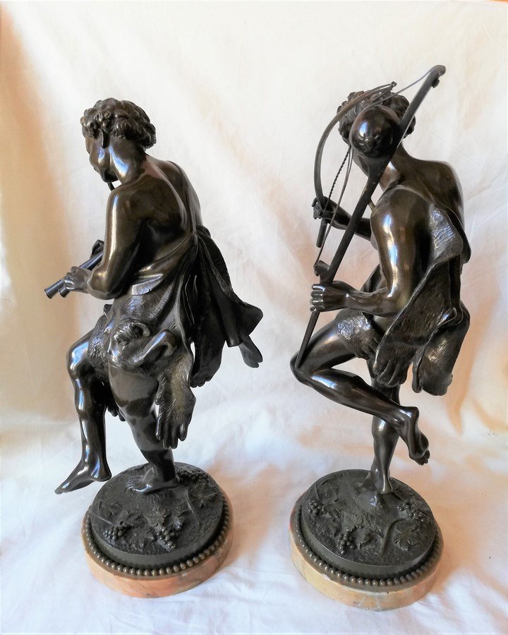 Paire de sculptures en bronze-photo-2