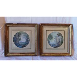 Nice Pair Of Framed Watercolors