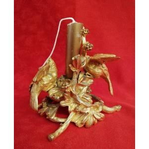 Gilded Bronze Bird Candle Holder