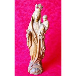 Virgin And Child In Wood 