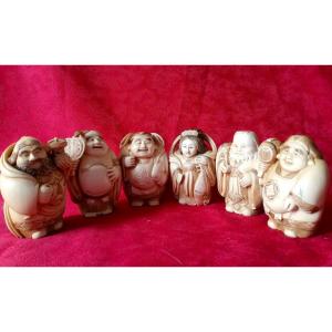 Suite Of Six Ivory Figures 