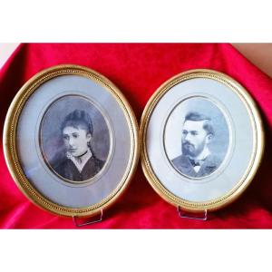 Paire de portraits d'Emile THIBAUD  