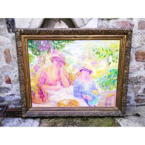 Huile sur toile encadrée 