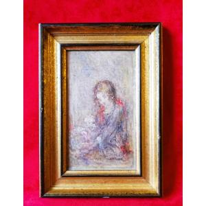 Huile sur panneau post-impressionniste 