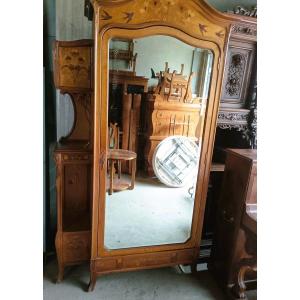 Art Nouveau Marquetry Cabinet 
