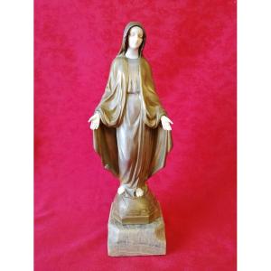 Vierge à l'enfant en bronze 